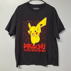 Pokémon Picachu Tee Shirt Youth XL Dark Gray Gotta Catch Em All Teen‎ Boy